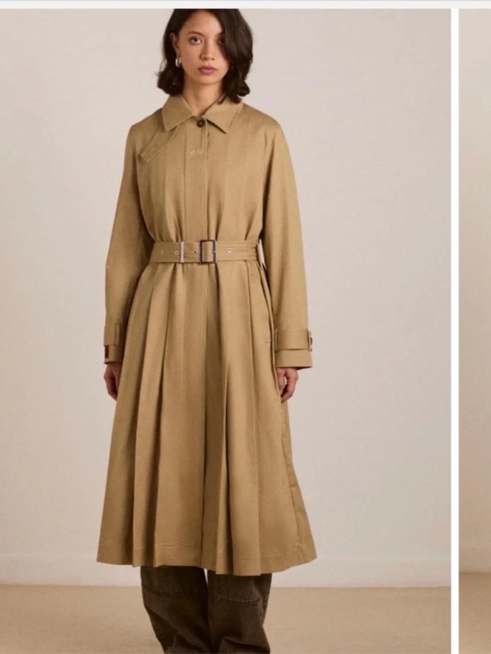 DM Sofia Pleated Trench Coat